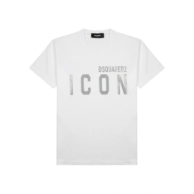 Shop Dsquared2 Icon Printed Cotton T-shirt In White