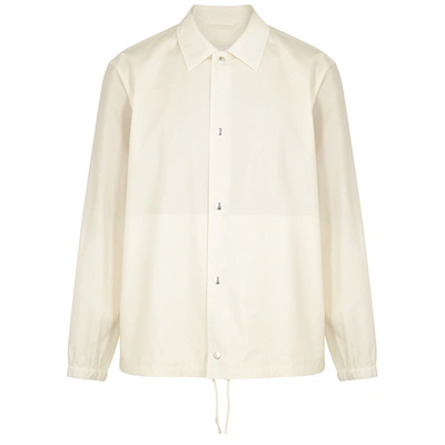 Shop Jil Sander Off-white Logo Cotton Jacket In Beige