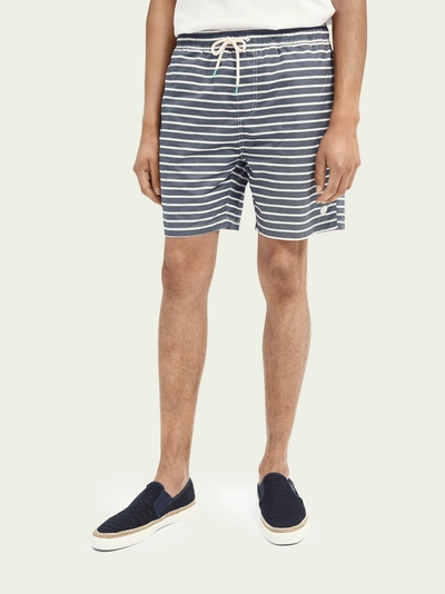 Shop Scotch & Soda Mid-length Recycled Polyester Swim Short In White