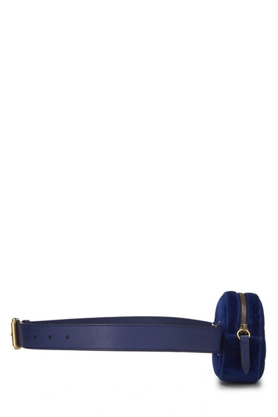 Pre-owned Gucci Blue Velvet Marmont Belt Bag Mini