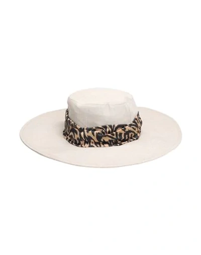 Shop 8 By Yoox Linen Sun Hat Woman Hat Light Grey Size L Linen