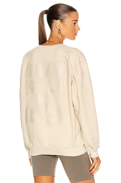 Shop Off-white Arrow Crewneck Sweatshirt In Beige