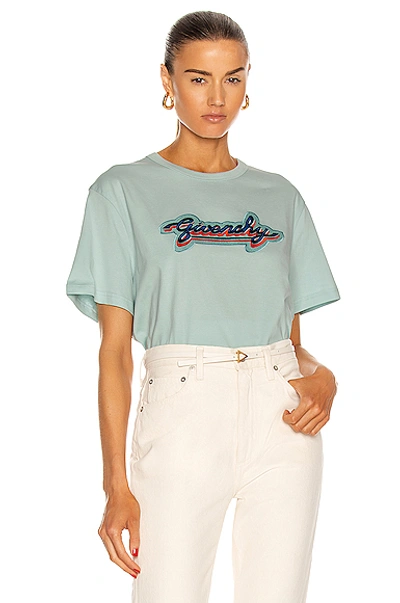 Shop Givenchy Short Sleeve Masculine T Shirt In Pale Blue