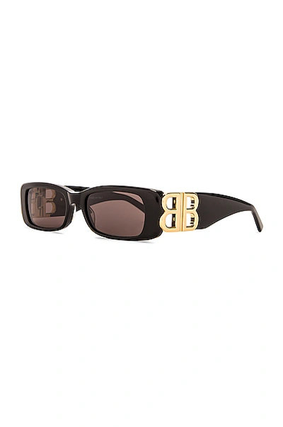 Shop Balenciaga Dynasty Acetate Sunglasses In Black