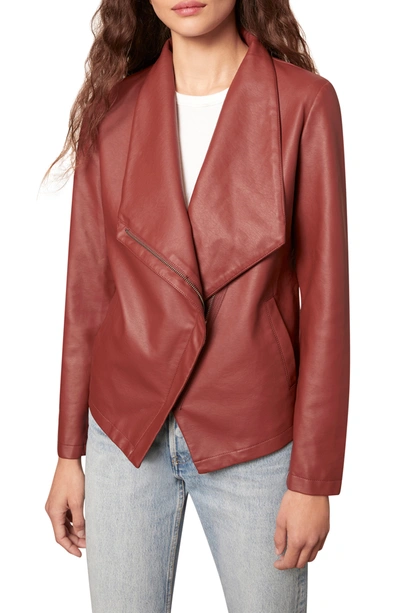 Shop Bb Dakota Faux Leather Jacket In Cherrywood