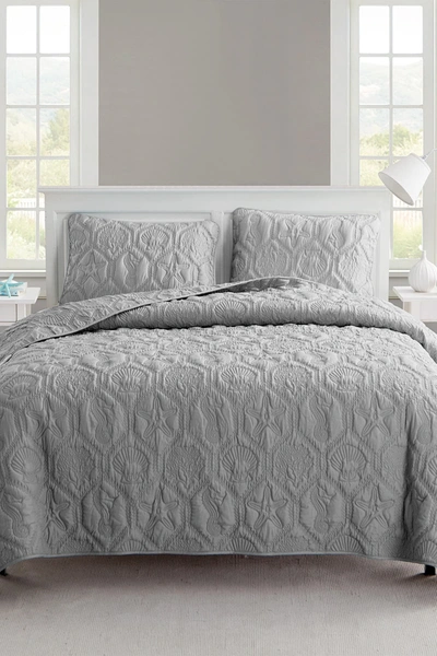 Shop Vcny Home Shore Embossed Quilt Set In Grey
