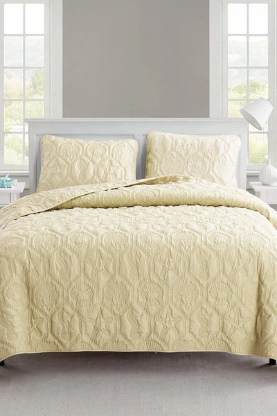 Shop Vcny Home Shore Embossed Quilt Set In Tan