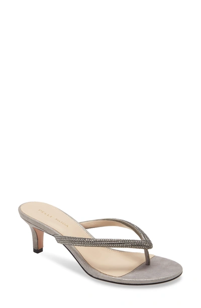 Shop Pelle Moda Eunice Slide Sandal In Pewter Metallic Suede