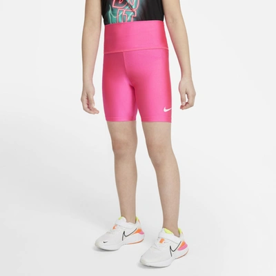 Shop Nike Little Kids' High-waisted Shorts In Hyper Pink
