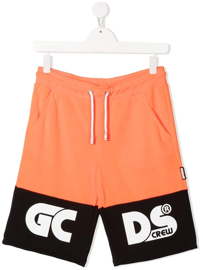 Gcds Teen Logo-print Track Shorts In Orange