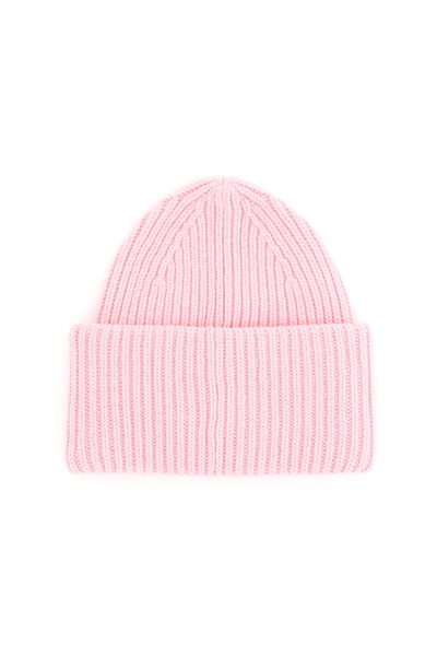 Shop Acne Studios Pansy N Face Beanie Hat In Blush Pink