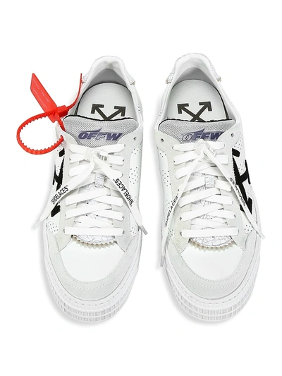 Shop Off-white Men's Leather Polo Sneakers In White Black