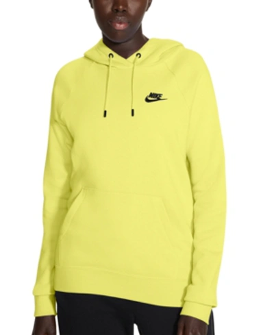 Shop Nike Women's Sportswear Essential Fleece Hoodie In Light Zitron