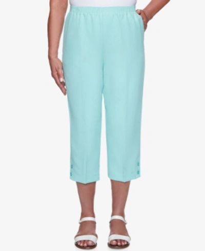 Shop Alfred Dunner Petite Pull-on Capri Pants In Mint