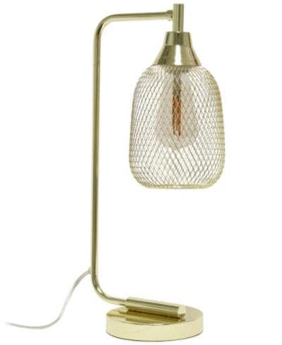 Shop All The Rages Industrial Mesh Desk Lamp In Gold-tone