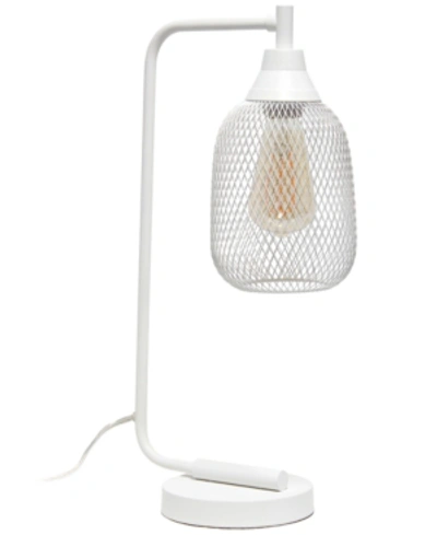 Shop All The Rages Industrial Mesh Desk Lamp In White