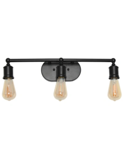 Shop All The Rages 3 Light Industrial Metal Vanity Light In Black