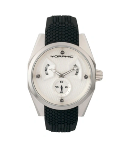 Shop Morphic M34 Series, Silver Silicone Watch, 44mm In Black