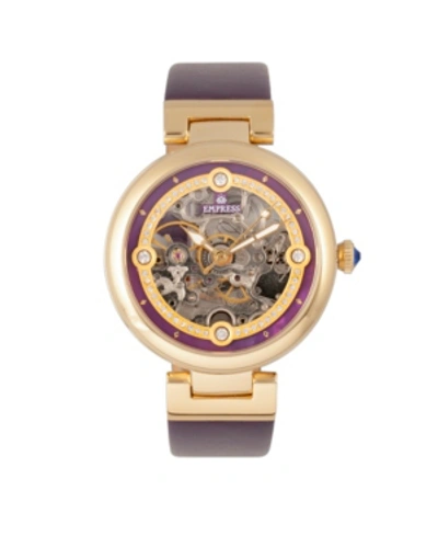 Shop Empress Adelaide Automatic Purple Leather Watch 38mm
