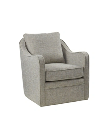 Shop Madison Park Brianne Wide Seat Swivel Arm Chair In Open Gray