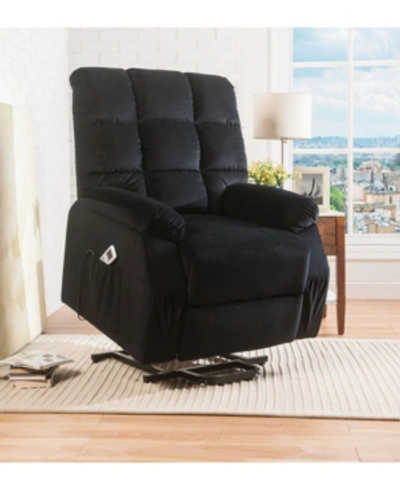 Shop Acme Furniture Ipompea Recliner With Power Lift & Massage In Black