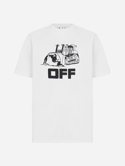 Shop Off-white World Caterpillar Cotton T-shirt In White Black