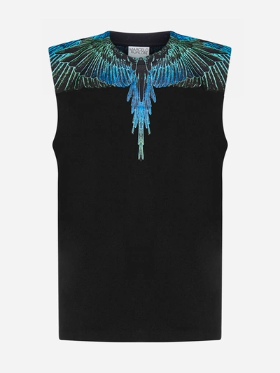 Shop Marcelo Burlon County Of Milan Top Wings In Cotone