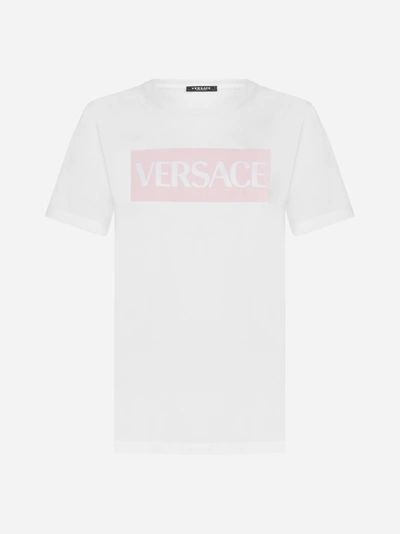 Shop Versace T-shirt In Cotone Con Logo