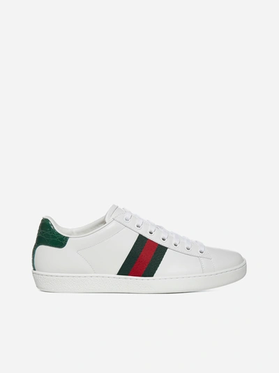 Shop Gucci Sneakers Ace In Pelle