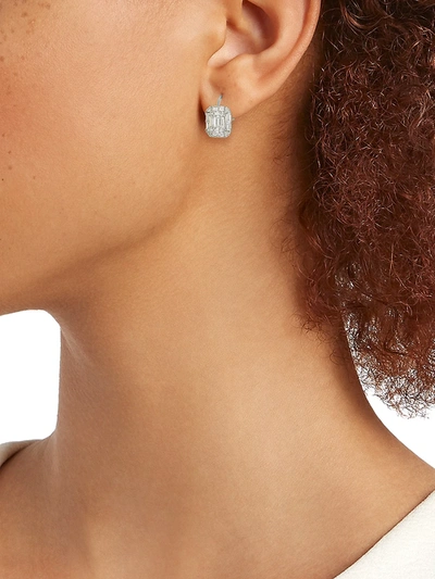 Shop Zydo Mosaic 18k White Gold & Diamond Stud Earrings