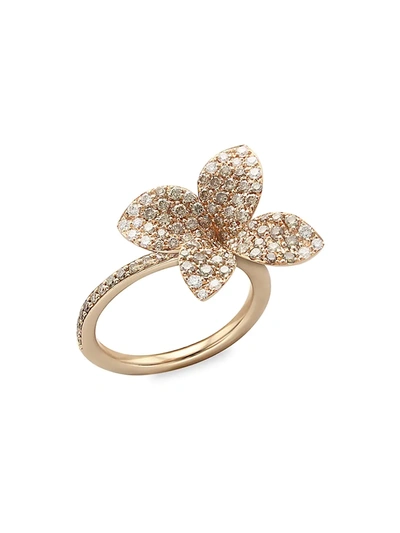 Shop Pasquale Bruni Women's Petit Garden 18k Rose Gold & Two-tone Diamond Pavé Flower Ring