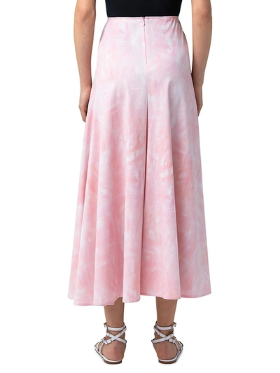 Shop Akris Brushstroke-print A-line Skirt In Lilola