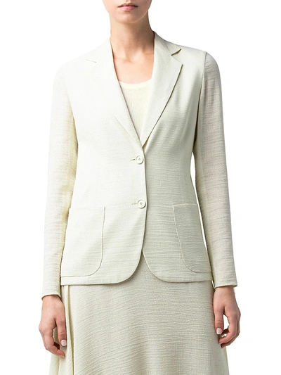 Shop Akris Nash Cotton & Silk Seersucker Jacket In Phosphor