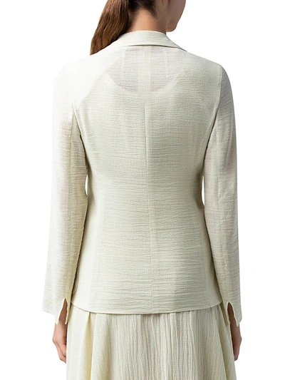 Shop Akris Nash Cotton & Silk Seersucker Jacket In Phosphor