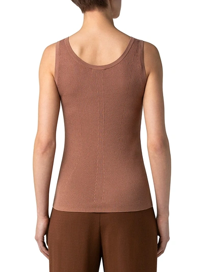 Shop Akris Fine Ribbed Tank Top In Phosphor