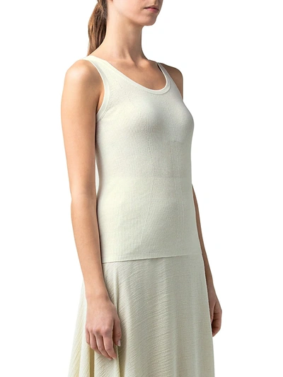 Shop Akris Fine Ribbed Tank Top In Phosphor