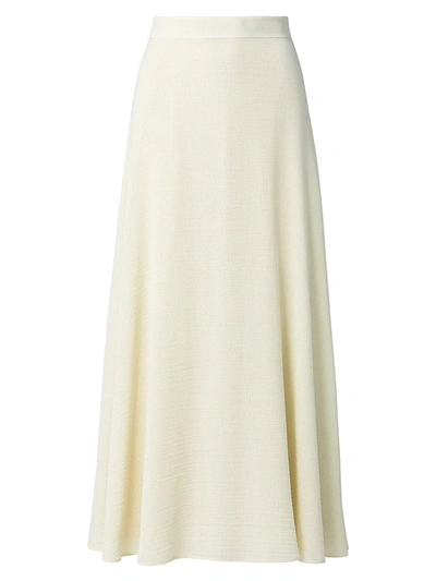 Shop Akris Wool & Silk Seersucker A-line Midi Skirt In Phosphor