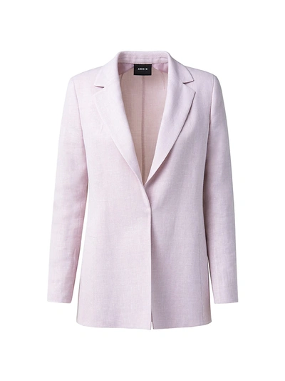 Shop Akris Natty Linen & Wool Crêpe Long Jacket In Lilola