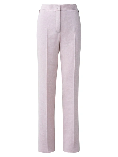 Shop Akris Carl Linen & Wool Cr Pe Straight Leg Pants In Lilola