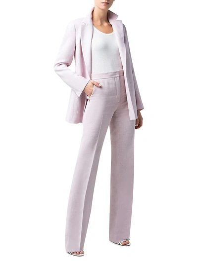 Shop Akris Carl Linen & Wool Cr Pe Straight Leg Pants In Lilola