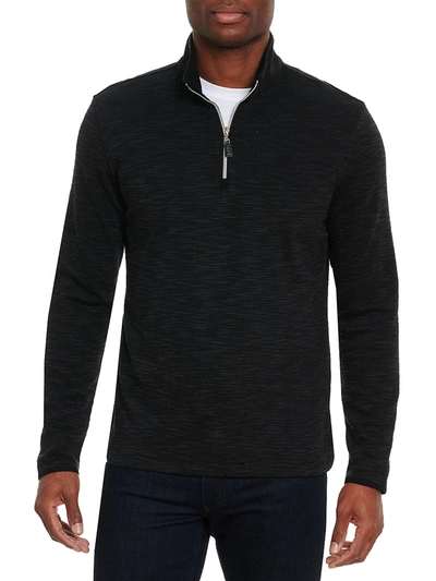 Shop Robert Graham Allman Regular-fit Quarter-zip Sweater In Black