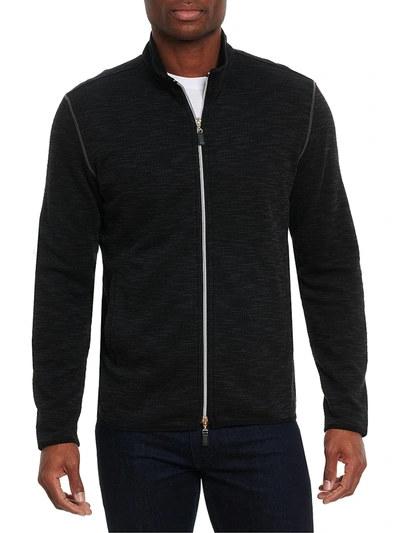 Shop Robert Graham Stallworth Classic-fit Full-zip Sweater In Black