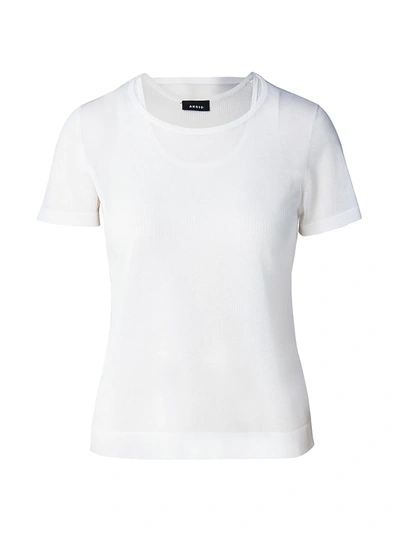 Shop Akris Overlay Knit T-shirt In Ecru