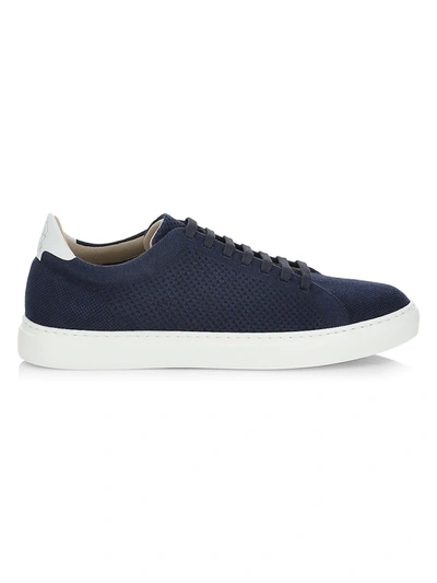 Shop Brunello Cucinelli Knit Cap-toe Sneakers In Blue