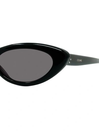 Shop Celine 54mm Cat Eye Sunglasses In Shiny Black