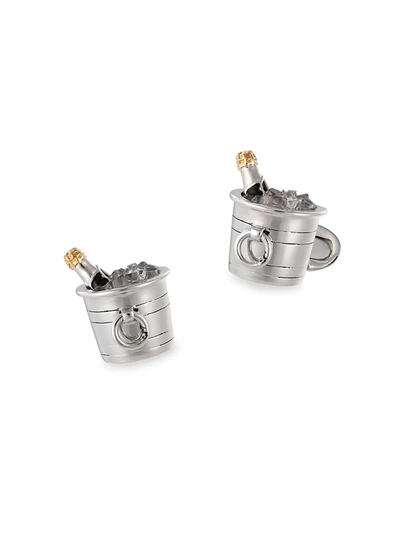 Shop Jan Leslie Men's Champagne Bucket Sterling Silver Cufflinks