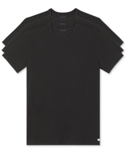 Shop Calvin Klein Men's 3-pack Cotton Stretch Crew Neck Undershirts In Black