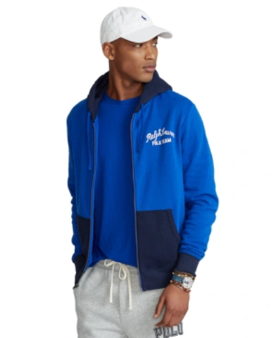 Shop Polo Ralph Lauren Men's Polo Team Fleece Hoodie In Sapphire Star Multi