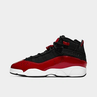 Shop Nike Jordan Big Kids' 6 Rings Basketball Shoes In Black/white-gym Red