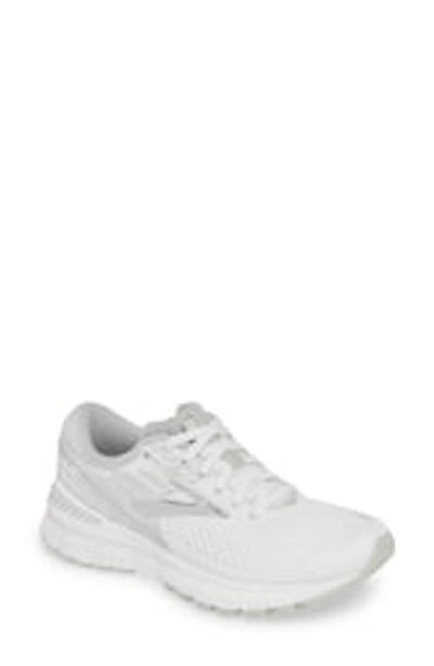 Shop Brooks Adrenaline Gts 19 Running Shoe In White/white/grey